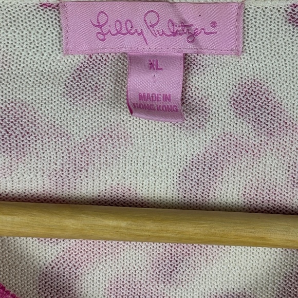 Lilly Pulitzer Cardigan Button Down Sweater XL Barbiecore Cotton Classic Preppy - Picture 4 of 10
